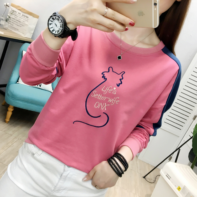 Long sleeve round neck T-shirt large yard all-match tops